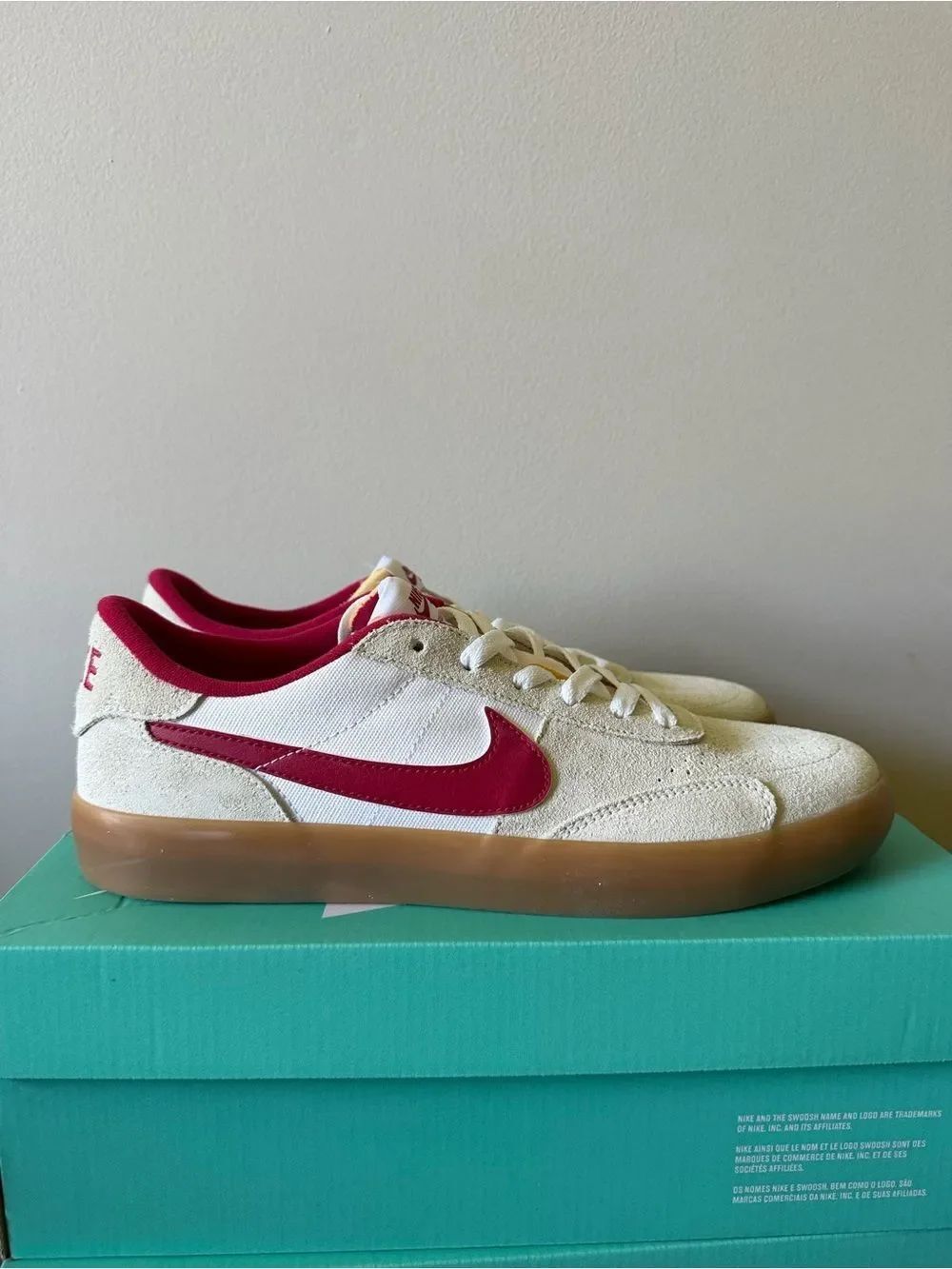 Nike SB Heritage Vulc White Cardinal Red CD5010-100 Men’s Size 12